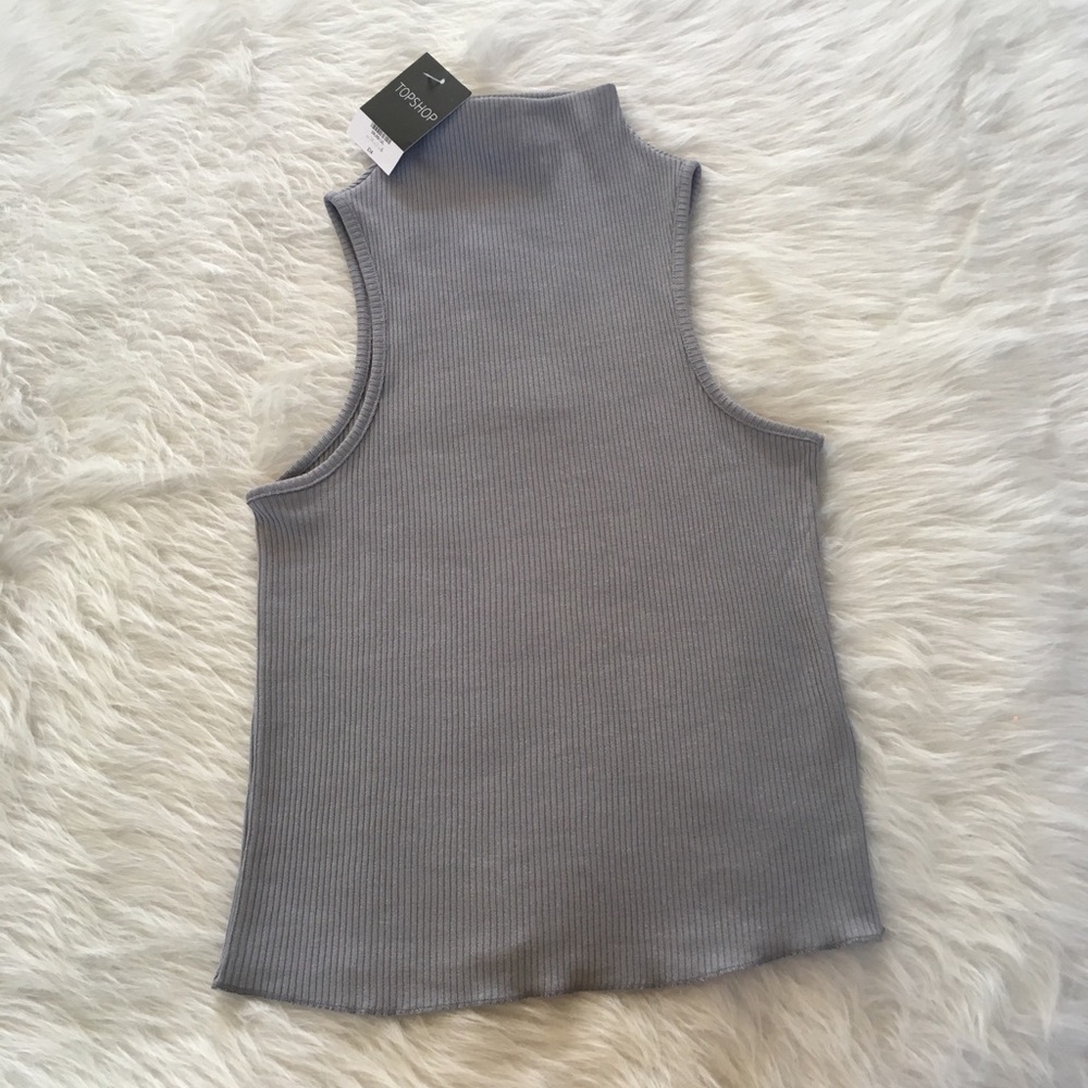 TOPSHOP SLEEVELESS ROLL TURTLENECK RIBBED FULL 2